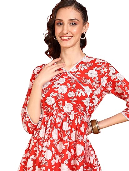 Yash Gallery Women's Cotton Relaxed Fit Short Kurti